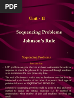 Unit - II: Sequencing Problems Johnson's Rule