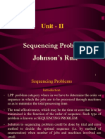 Unit - II: Sequencing Problems Johnson's Rule