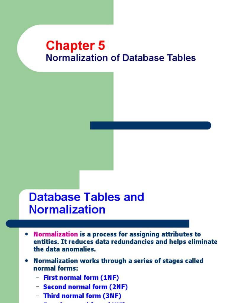 Normalization of Database Tables | PDF