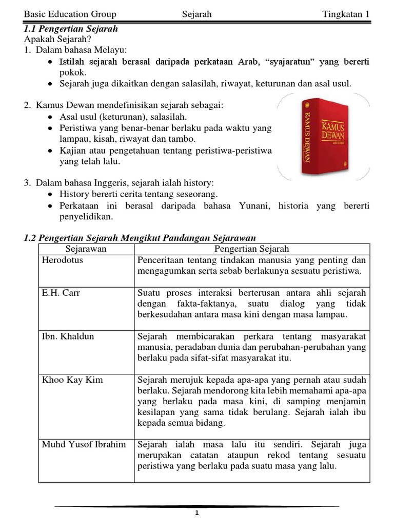 Maksud Sejarah Dalam Kamus Dewan