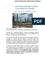 Auge de los sectores petrolero y minero atraen la inversión en Colombia