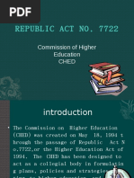 CHED--Republic Act No. 7722 or the Higher Education Act of 1994.odp