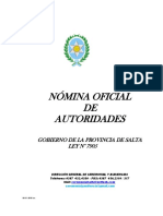 Nomina Autoridades Gobierno Salta 2016