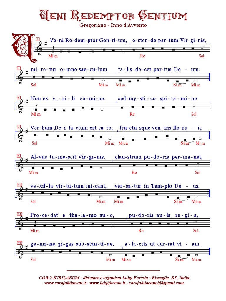 Veni Redemptor Gentium Von Michael Praetorius – QMTJTT