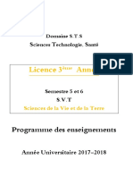 Programme 2017-2018 SVT 3eme Année