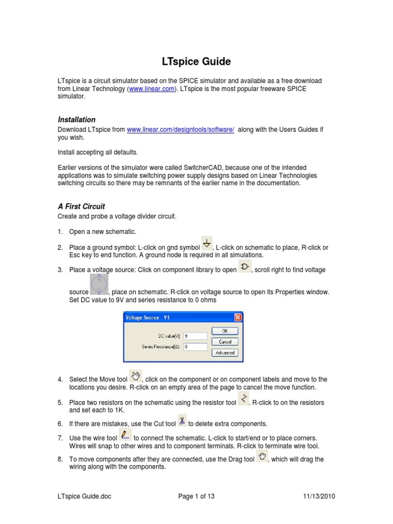LTspice Guide PDF Electrical Network Operational Amplifier