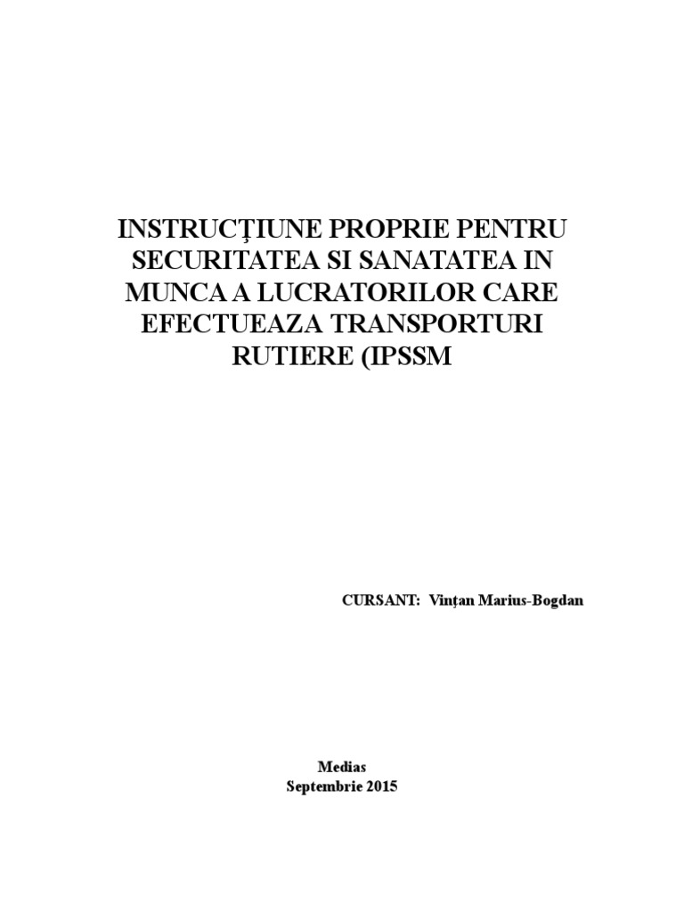 IP-SSM-Transporturi Rutiere | PDF