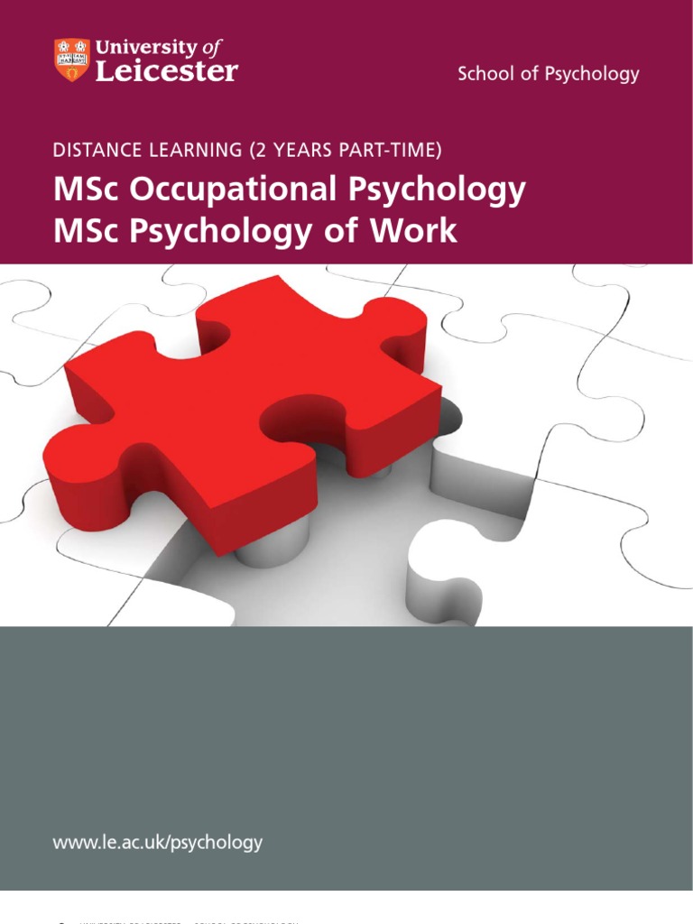 Leicester Masters Psychology of Work PDF Industrial And