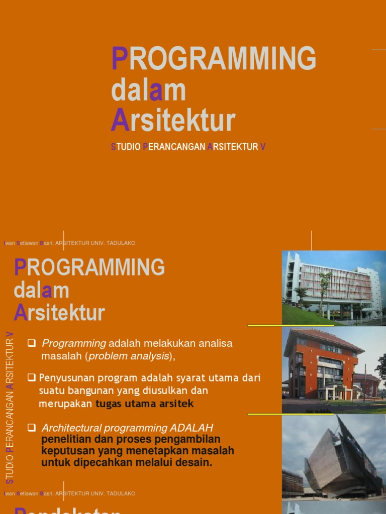 Pemrograman dalam Arsitektur Bangunan | PDF | Karier & Perkembangan ...