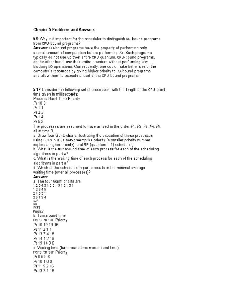 Chapter 5 Problems and Answers 5.9 Why Is It Important For The ...