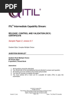 ITIL Intermediate Capability RCVSample2 QUESTION BOOKLET v6.1