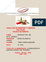 La Simulación en Nuestro Código Civil Peruano
