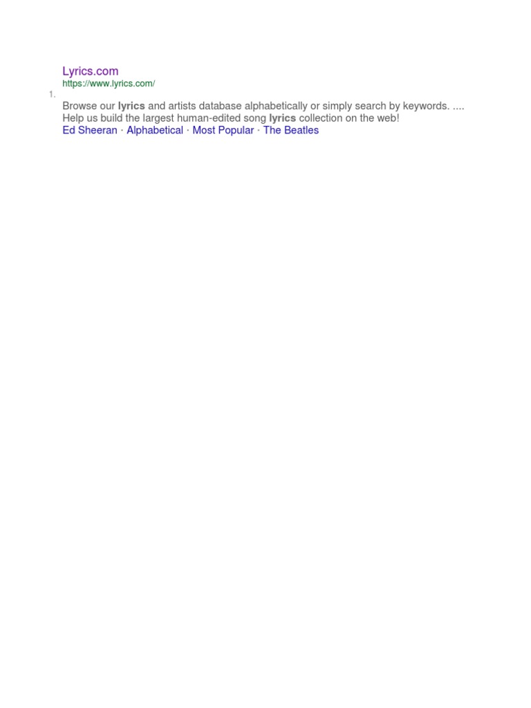 Lyrics | PDF | Language Arts & Discipline | Art