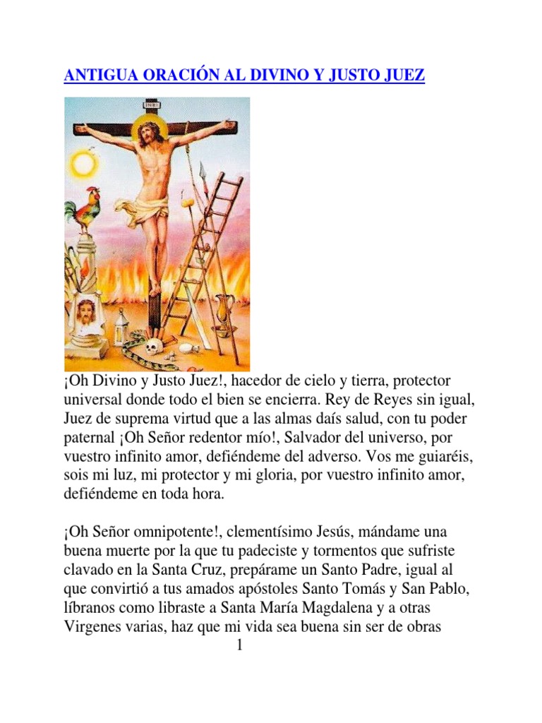 Antigua Oración Al Divino y Justo Juez