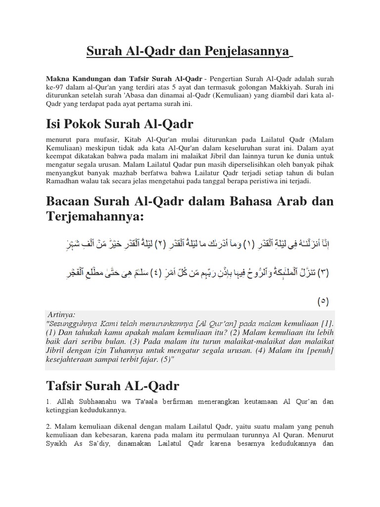 Al Qadr Dan Penjelasannya 2