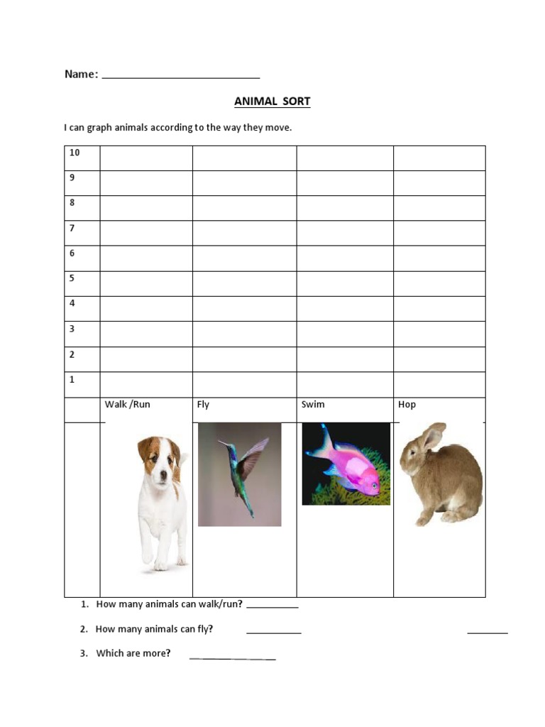 Animal Movement Classification Graph | PDF | Language Arts & Discipline ...