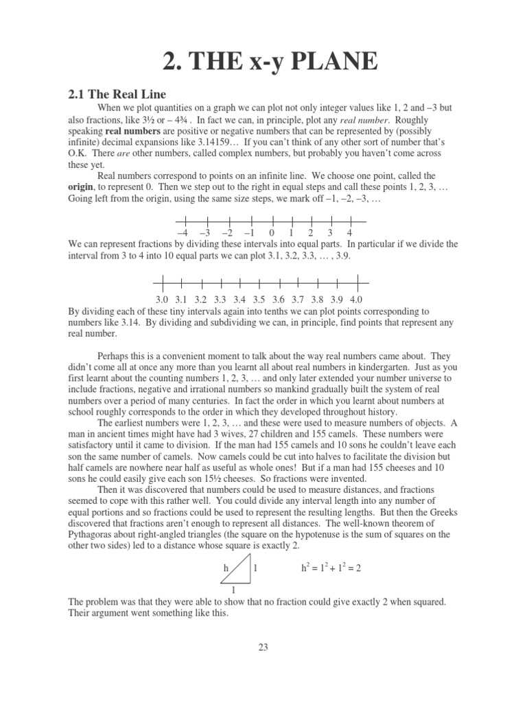 Calculus 01 The X y Plane | PDF | Cartesian Coordinate System | Numbers