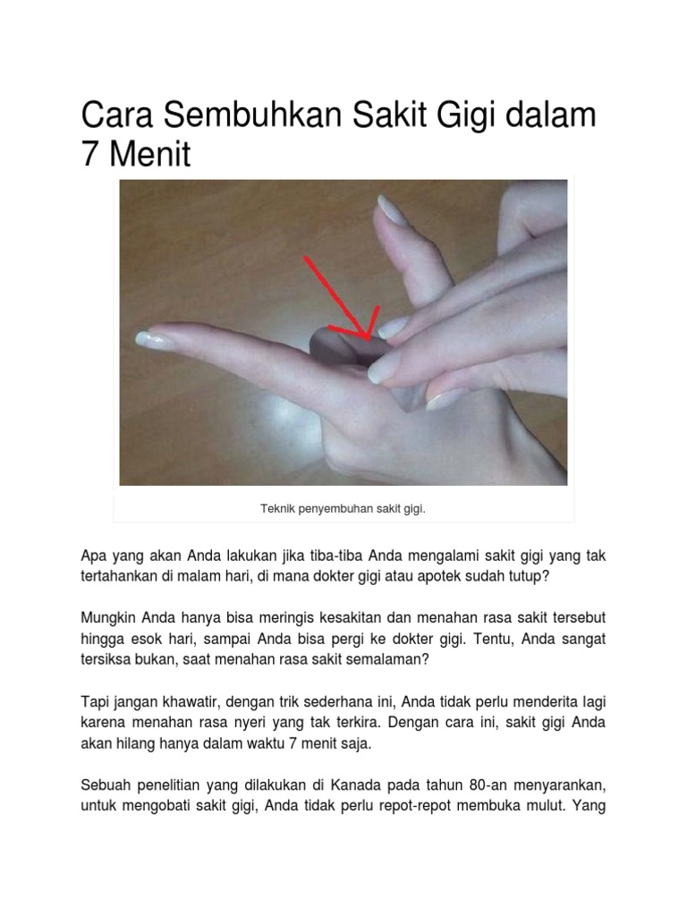 Cara Sembuhkan Sakit Gigi Dalam 7 Menit