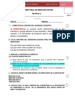 EXAMEN Final DE MERCADOTECNIA