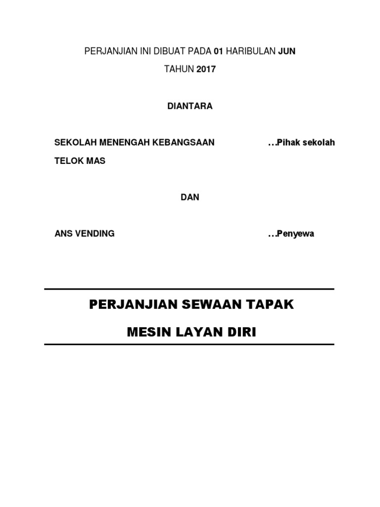 Perjanjian Mesin Skola Pdf