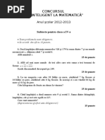 Mate - Info.ro.2458 Concursul Fii Inteligent La Matematica" 2013 Clasa A IV-A