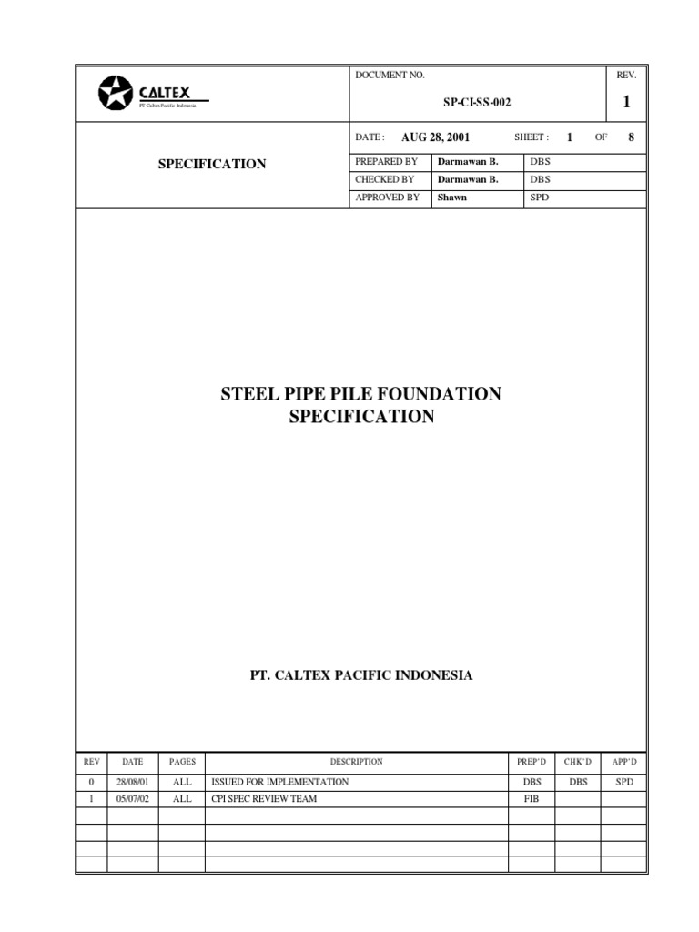 SP Ci SS 002 | PDF | Deep Foundation | Specification (Technical Standard)
