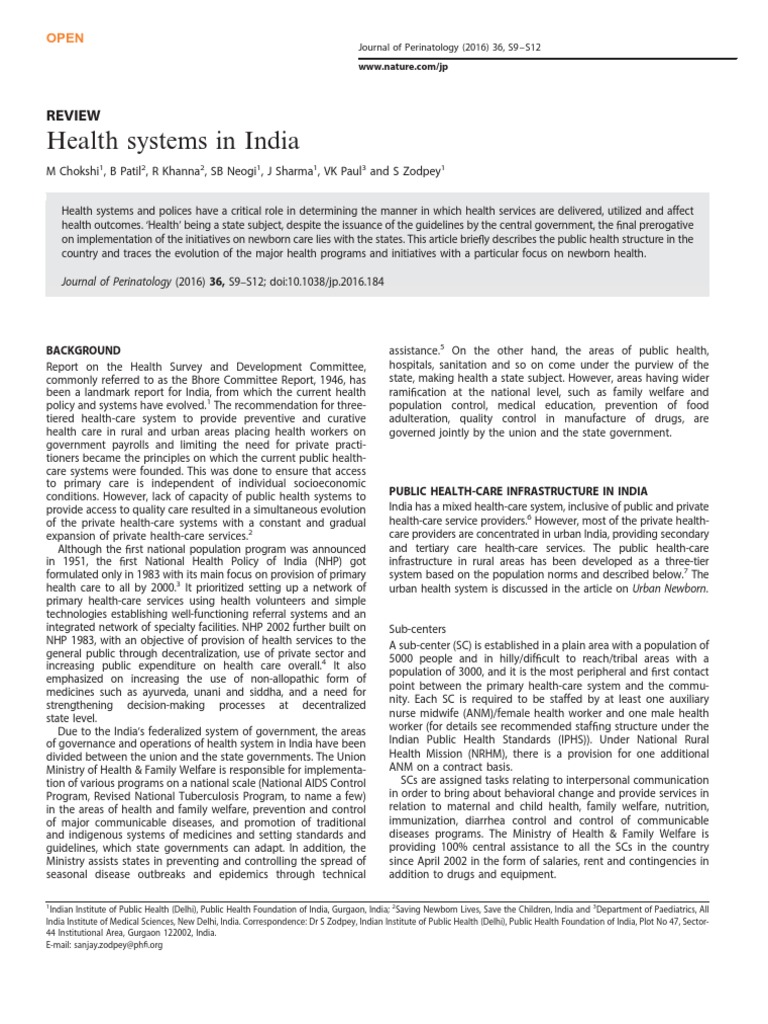 Review-Health Systems in India PDF | PDF | Health System | Health Care