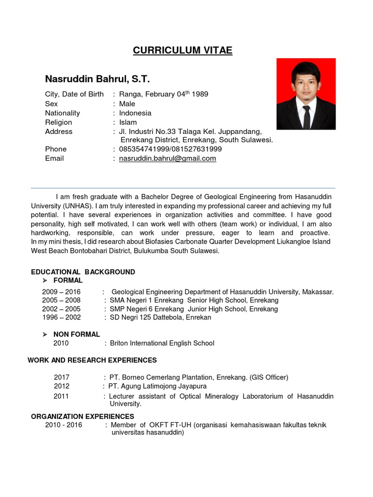 Curriculum vitae format in word image