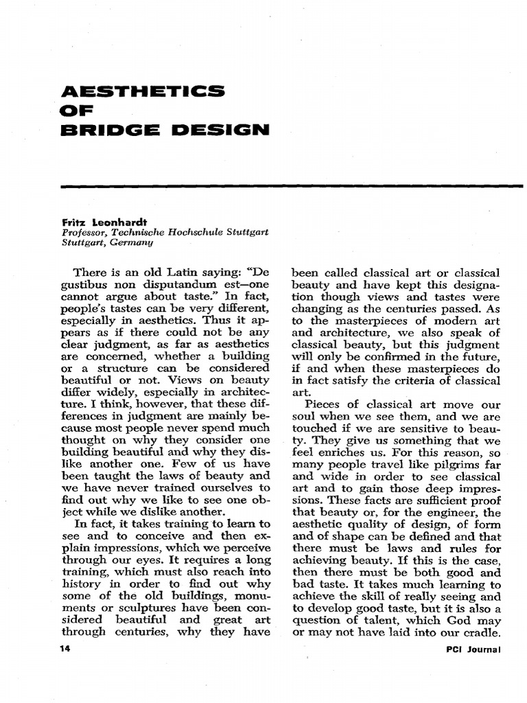 Aesthetic Principles in Bridge Design | PDF | Beam (Structure) | Column