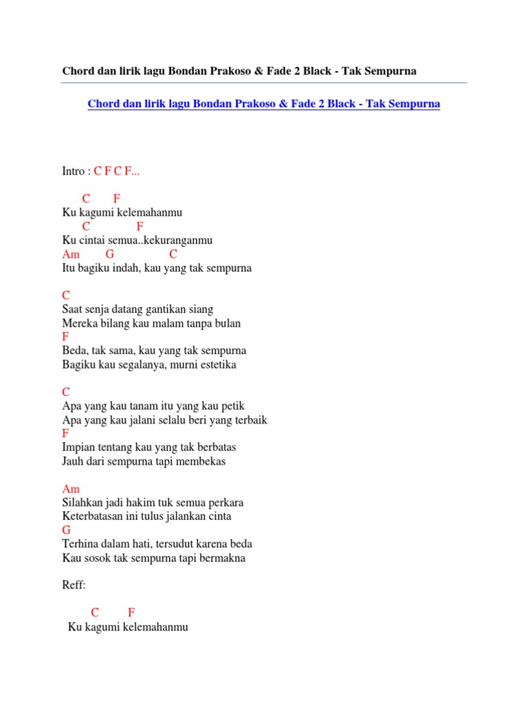 Chord Bondan Kau Puisi - Chord Lagu Blog