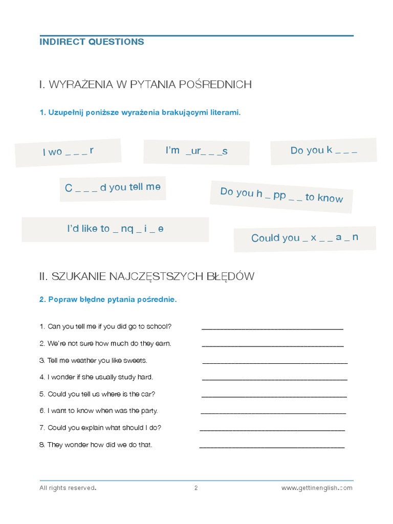 Indirect Questions | PDF