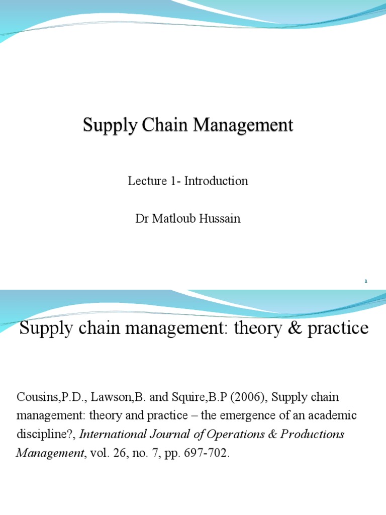 Introduction to Supply Chain Management | PDF | Supply Chain | Graphemes