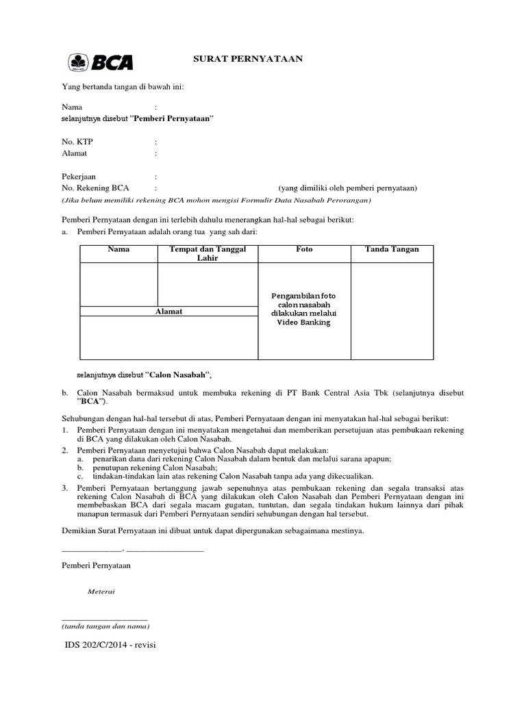 Surat Persetujuan Orang Tua
