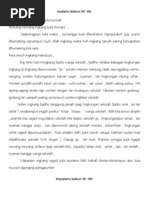 Kumpulan Teks Pidato Bahasa Jawa Tentang Lingkungan Sekolah Kumpulan Referensi Teks Pidato