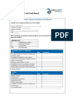19 Vehicle Checklist & Fault Reporting Form