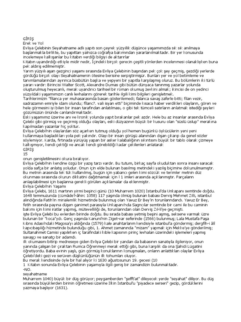 Mustafa Nihat Ozun Evliya Celebi Seyahatnamesi