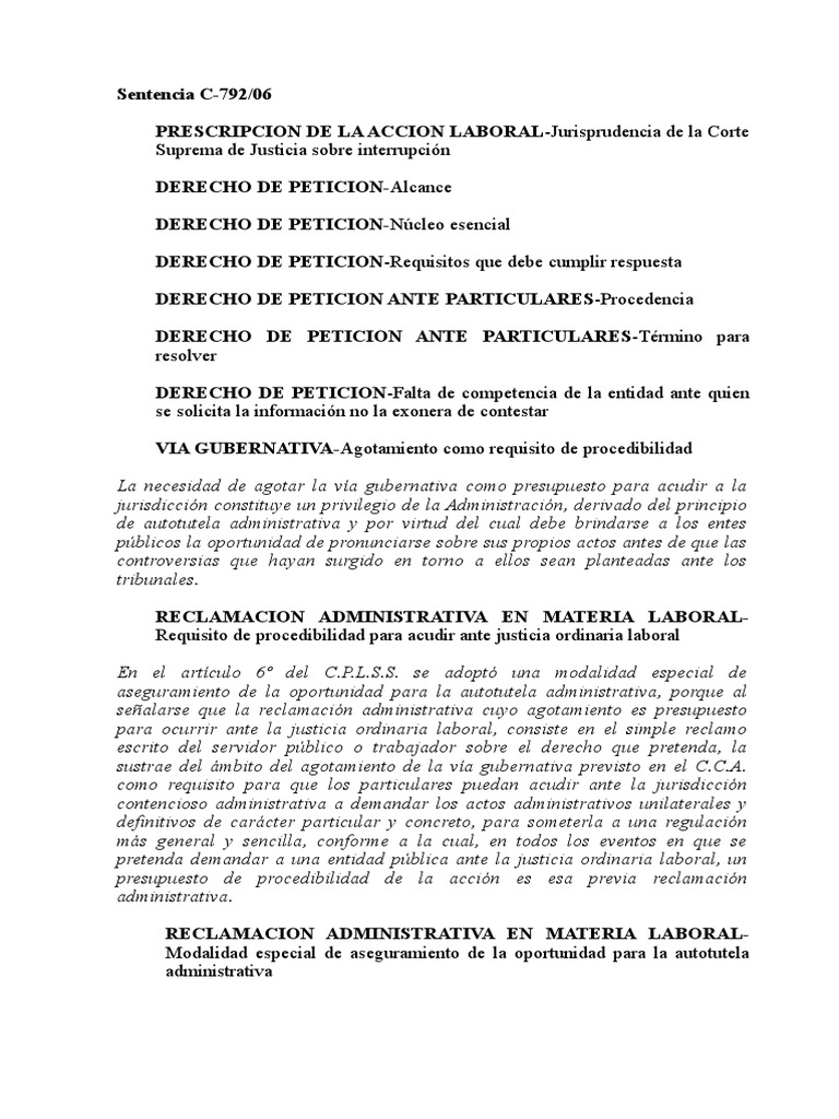 Prescripción de la reclamación administrativa