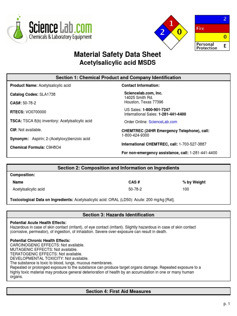 Acetylsalicylic Acid PDF Toxicity Water