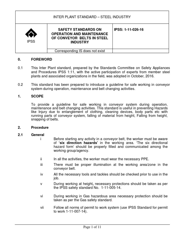 Operation and Maintanance of Conveyor Belt Final 041016 PDF Belt
