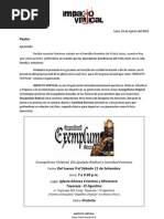 CARTA DE RECOMENDACIÓN  Organizaciones cristianas 
