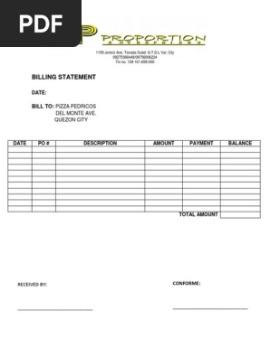 Billing Statement