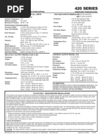 420 Series: Installation and Maintenance Instructions