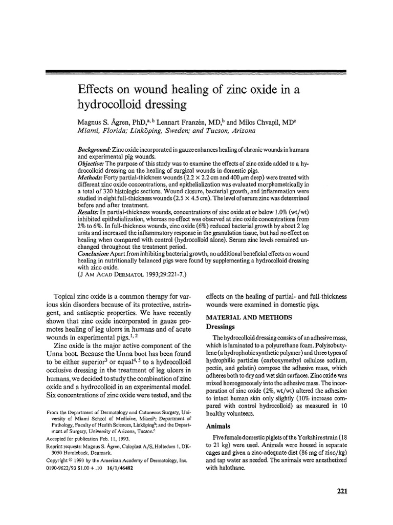 Effects on wound healing of zinc oxide in a.pdf Wound Healing