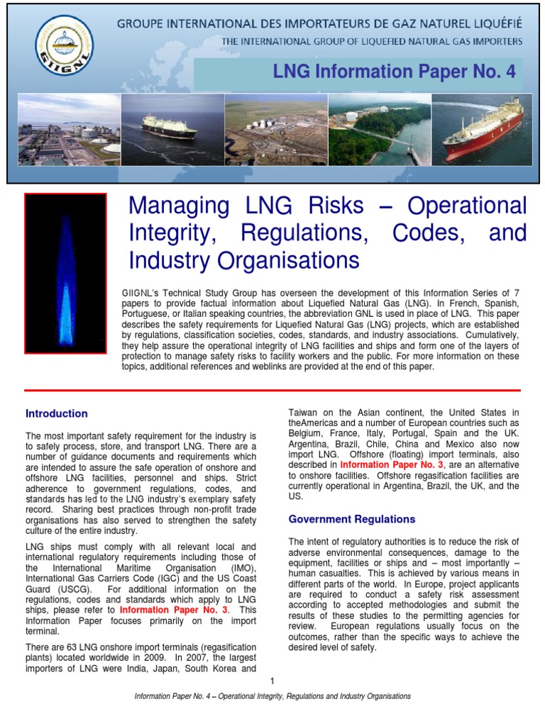 LNG Safety Regulations and Integrity | PDF | Liquefied Natural Gas | Safety