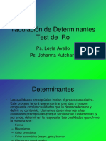 Tabulación de Determinantes F