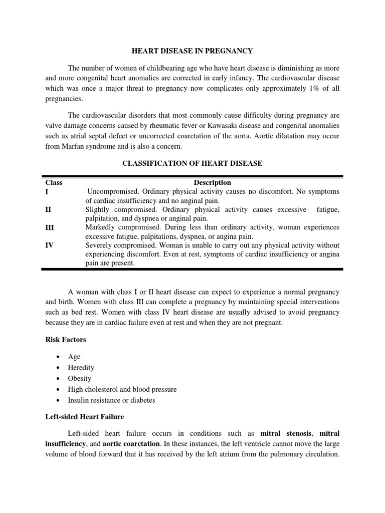 Classification of Heart Disease in Pregnancy | PDF | Heart Failure | Heart