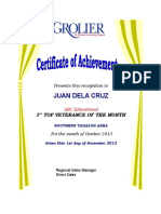 Certificate Top Veterance (Signature Sir Eas)