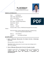 Dr. Asif Mahmood New 2017 CV (Updated)