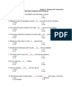 English II – Homework #6 - Conjunctions