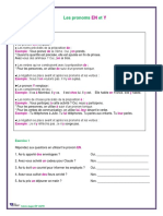 Les Pronoms Complements EN Et Y Exercices Et Corrige PDF